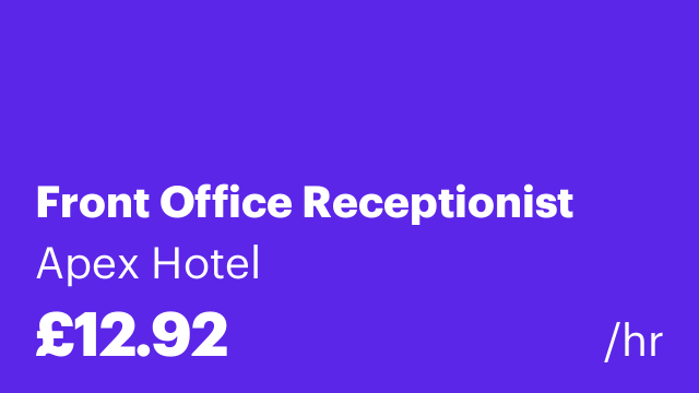 Front Office Receptionist
