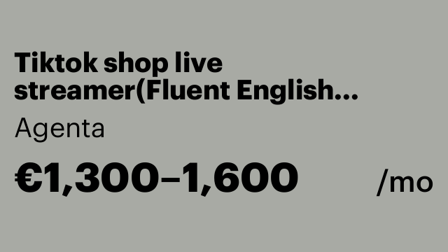 Tiktok shop live streamer(Fluent English Speaking)