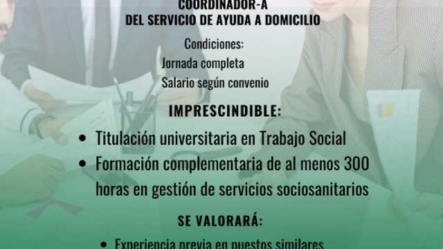 Coordinador/a del Servicio de Ayuda a Domicilio