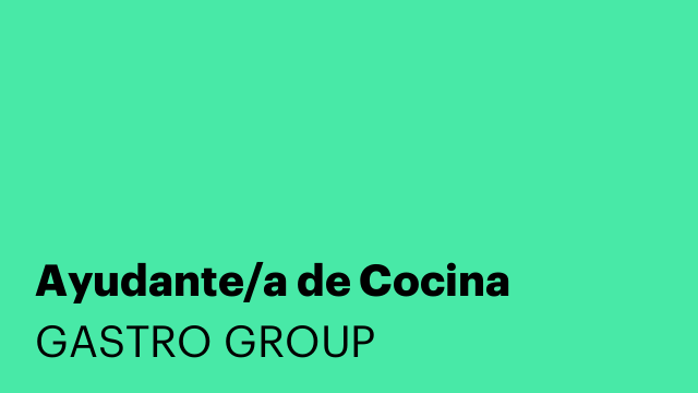 Ayudante/a de Cocina