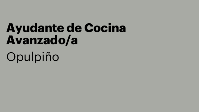 Ayudante de Cocina Avanzado/a