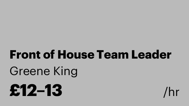 Front of House Team Leader