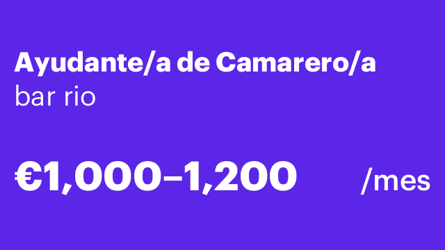 Ayudante/a de Camarero/a