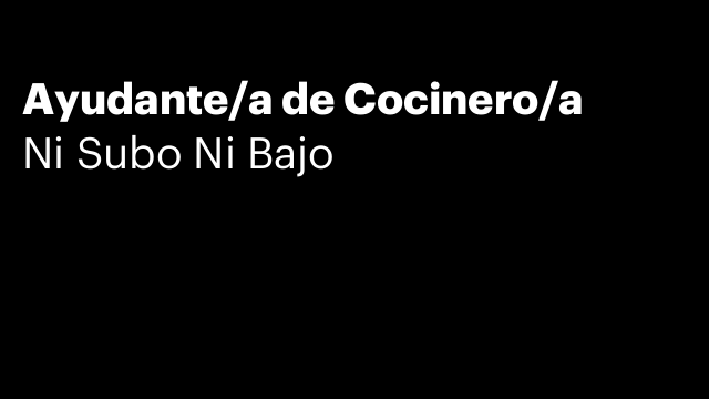 Ayudante/a de Cocinero/a
