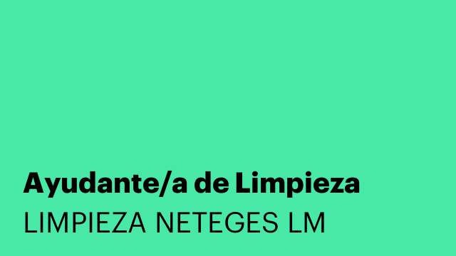 Ayudante/a de Limpieza