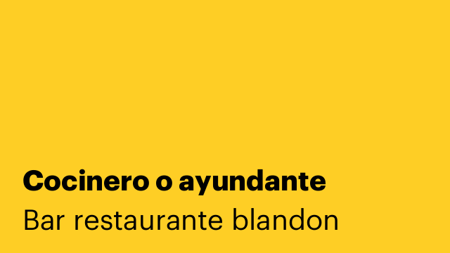 Cocinero o ayundante