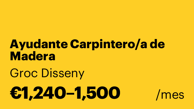 Ayudante Carpintero/a de Madera