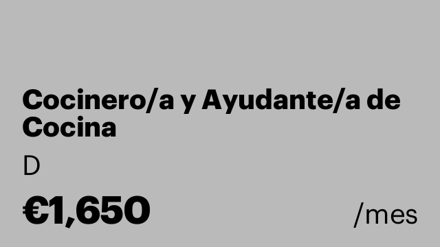 Cocinero/a y Ayudante/a de Cocina