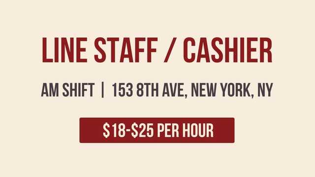 Line staff / Cashier