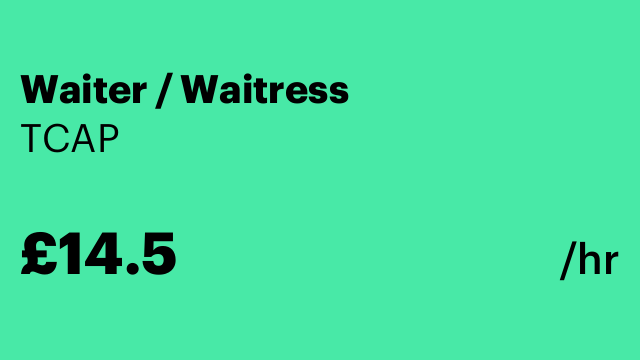 Waiter / Waitress