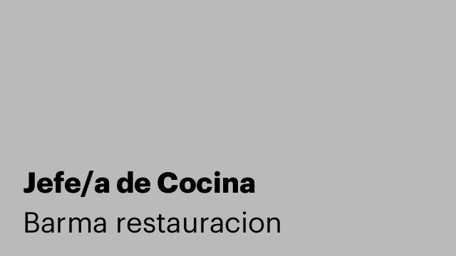 Jefe/a de Cocina