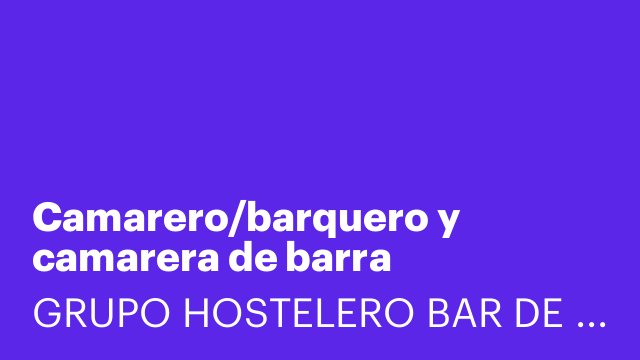 Camarero/barquero y camarera de barra
