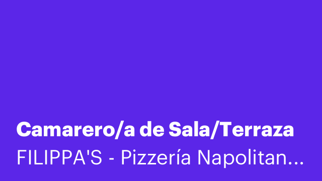 Camarero/a de Sala/Terraza