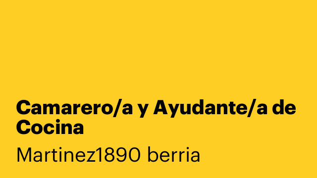 Camarero/a y Ayudante/a de Cocina