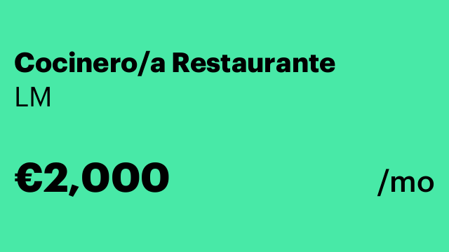 Cocinero/a Restaurante