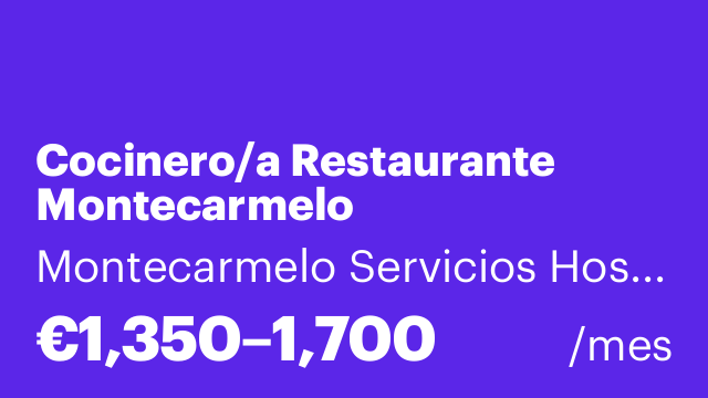 Cocinero/a Restaurante Montecarmelo