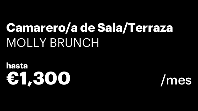 Camarero/a de Sala/Terraza