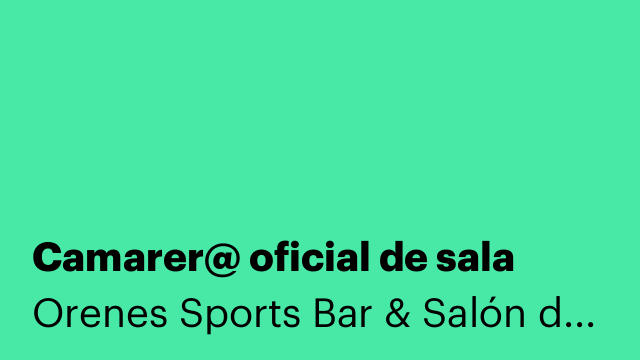 Camarer@ oficial de sala