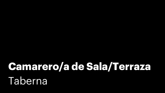 Camarero/a de Sala/Terraza