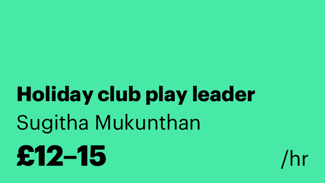 Holiday club play leader