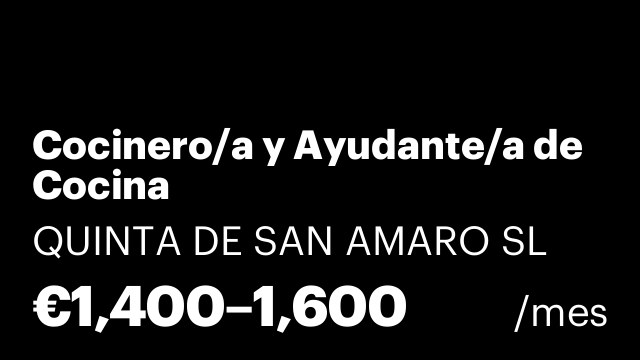 Cocinero/a y Ayudante/a de Cocina