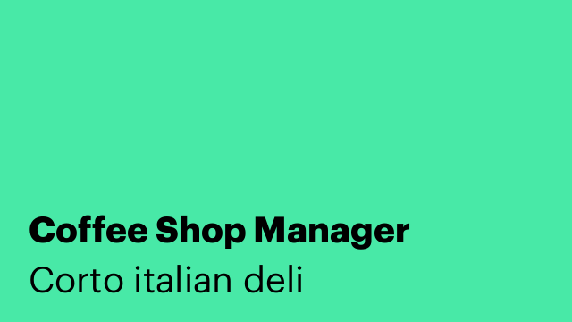 Coffee Shop Manager
