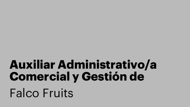 Auxiliar Administrativo/a Comercial y Gestión de Redes Sociales