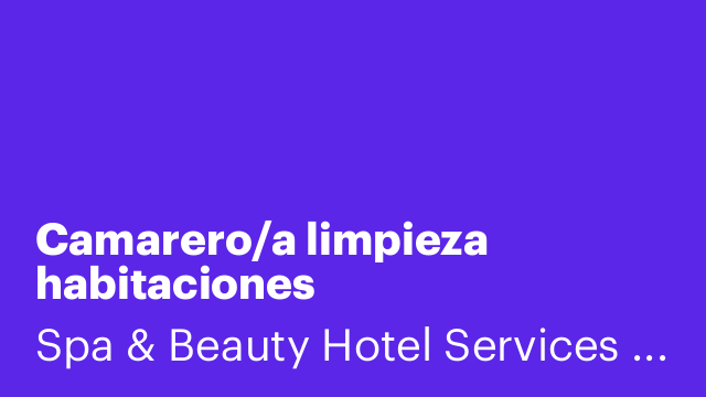 Camarero/a limpieza habitaciones