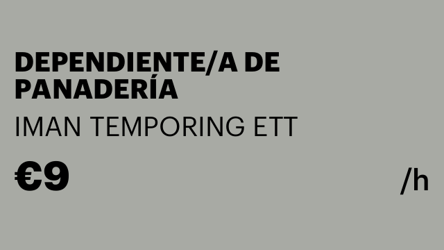 DEPENDIENTE/A DE PANADERÍA