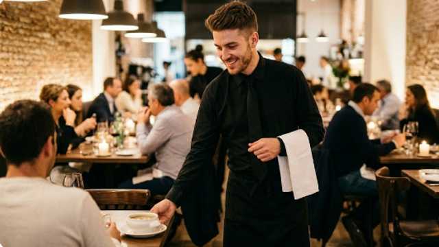 CAMARERO/AS DE SALA  40H - PARA RESTAURANTE MEDITERRANEO 1550€ NETOS