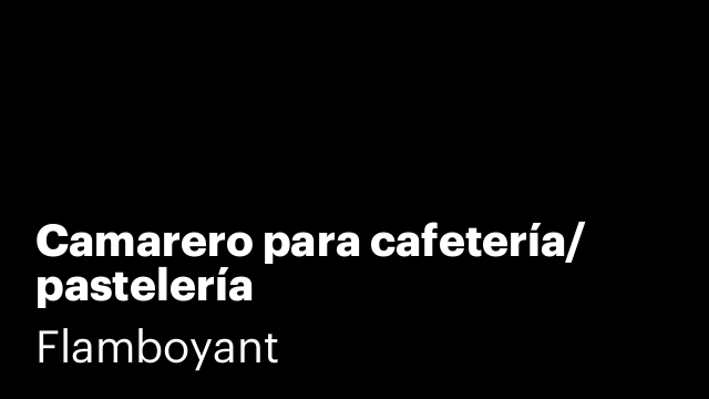 Camarero para cafetería/ pastelería