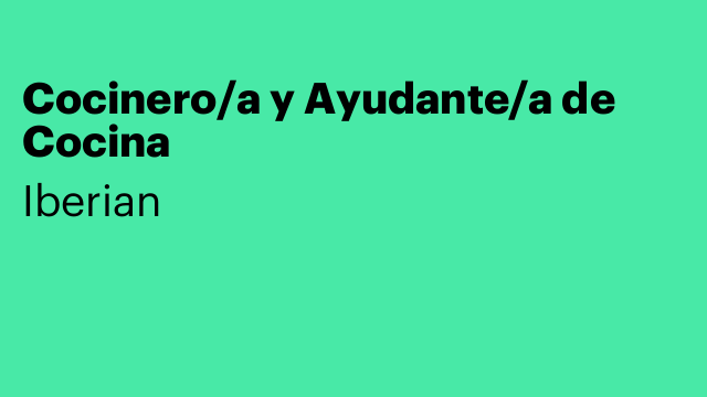 Cocinero/a y Ayudante/a de Cocina