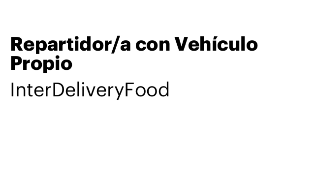 Repartidor/a con Vehículo Propio