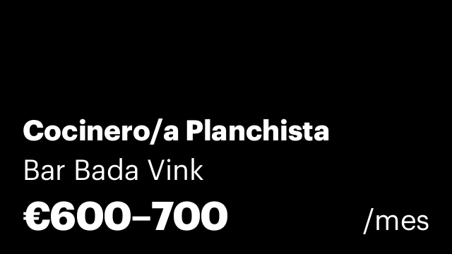 Cocinero/a Planchista