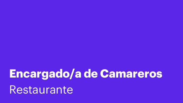 Encargado/a de Camareros