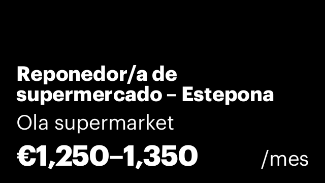 Reponedor/a de supermercado – Estepona