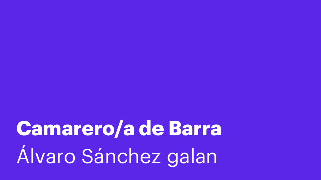 Camarero/a de Barra