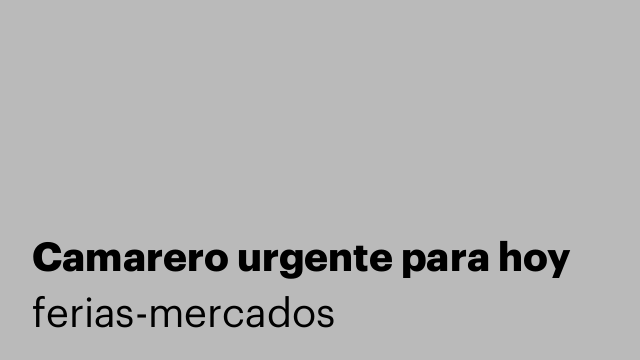 Camarero urgente para hoy