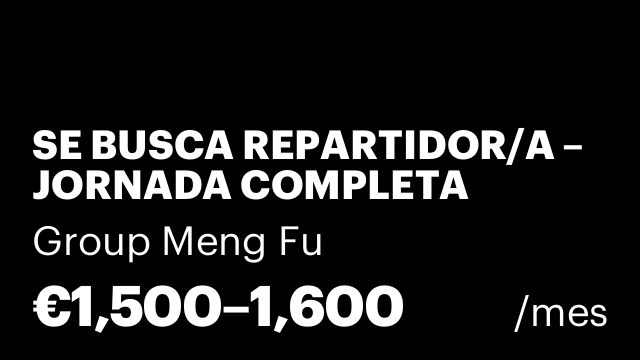 SE BUSCA REPARTIDOR/A – JORNADA COMPLETA