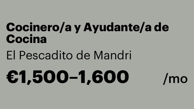 Cocinero/a y Ayudante/a de Cocina