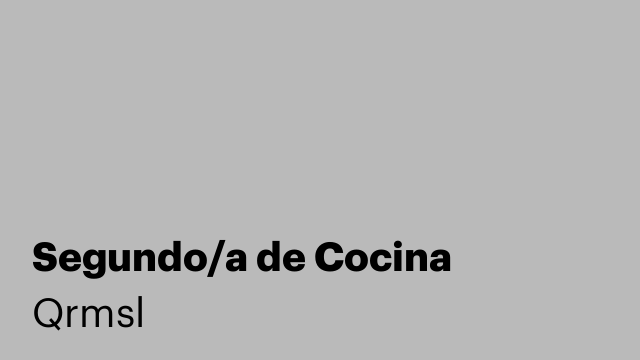 Segundo/a de Cocina