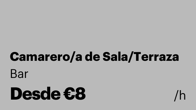Camarero/a de Sala/Terraza