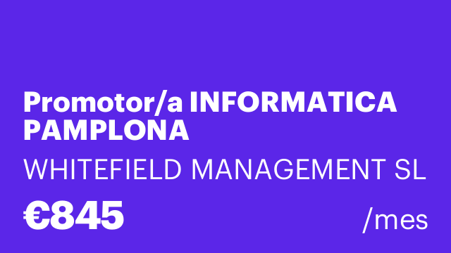Promotor/a INFORMATICA PAMPLONA