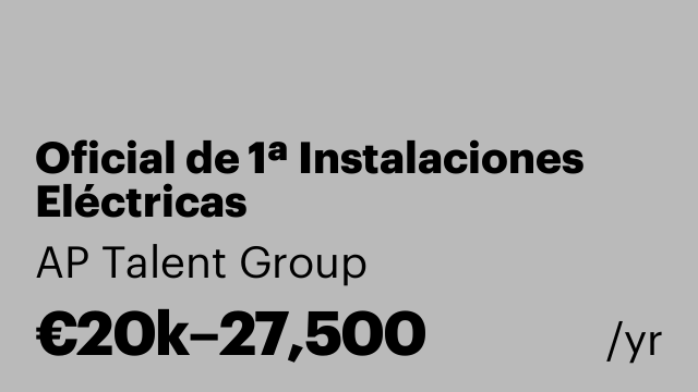 Oficial de 1ª Instalaciones Eléctricas
