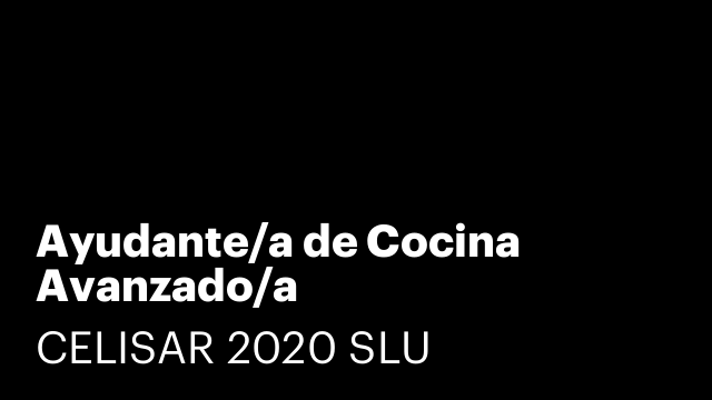 Ayudante/a de Cocina Avanzado/a