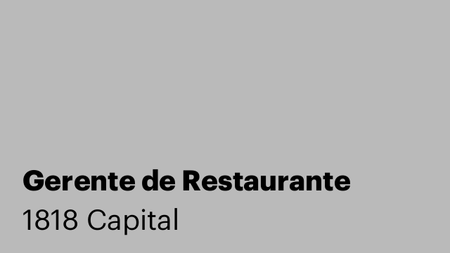 Gerente de Restaurante
