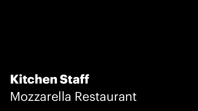 Kitchen Staff