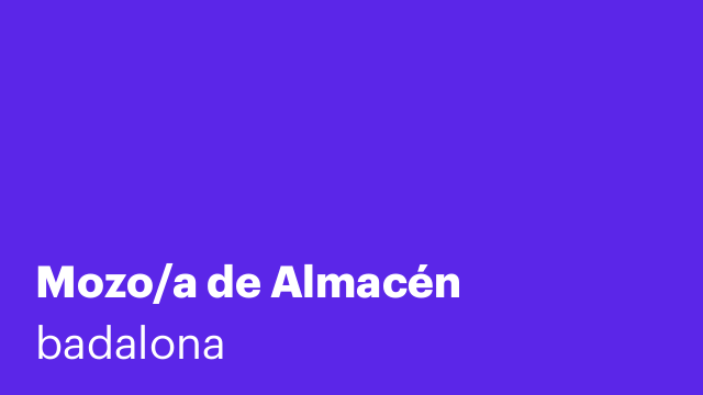 Mozo/a de Almacén