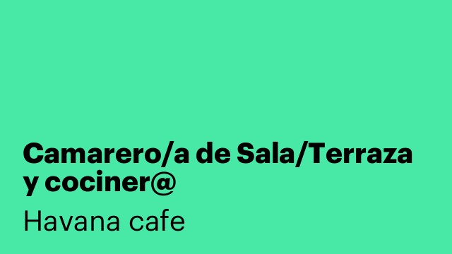 Camarero/a de Sala/Terraza y cociner@
