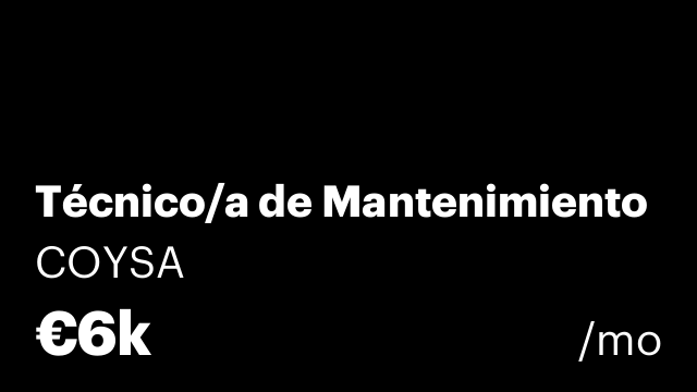 Técnico/a de Mantenimiento